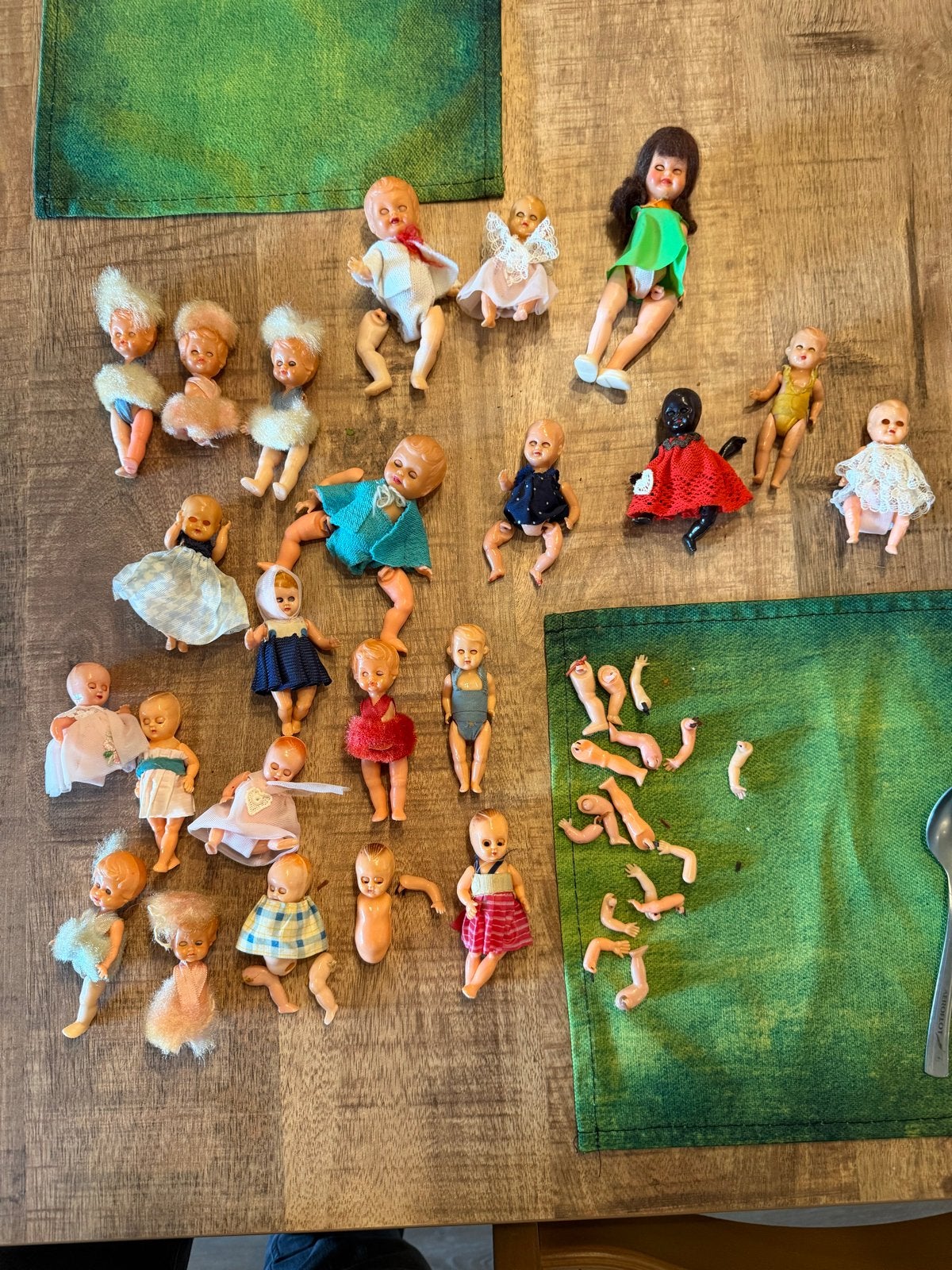 Vintage poppen uit de jaren '60 - Compleet, elastiek verdroo, Ophalen, Gebruikt, Overige typen
