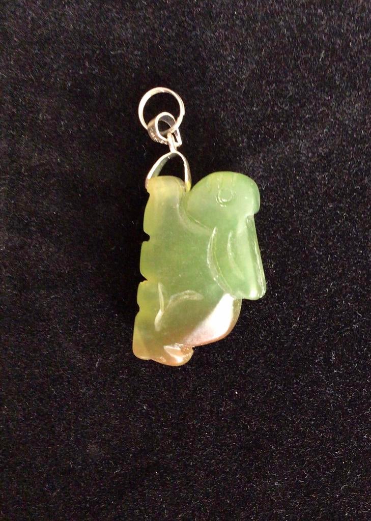 Natuurlijk jade gesneden konijn hanger, Ophalen, Zo goed als nieuw, Groen, Steen of Mineraal