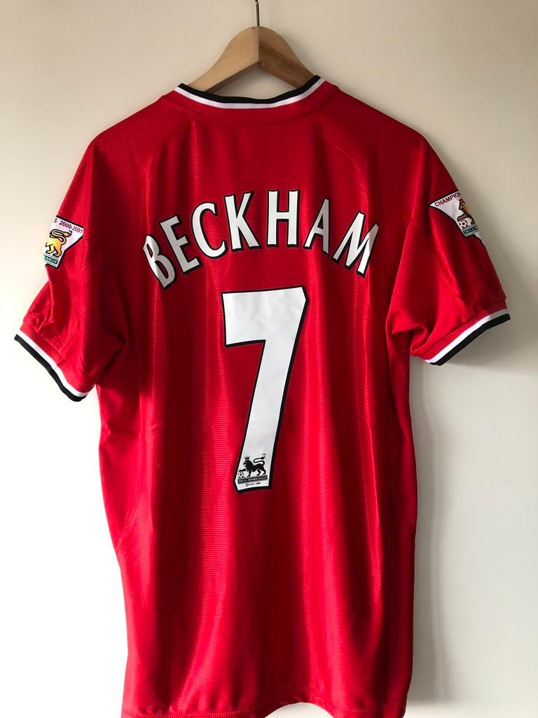 Beckham Manchester United retro voetbalshirt maat L, Ophalen of Verzenden, Zo goed als nieuw, Shirt