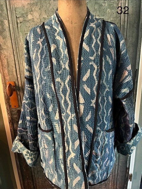 Jasjes, jas, jasje van vintage kantha, suzanijas, fair-trade, Overige kleuren, Maat 42/44 (L), Nieuw, Ophalen of Verzenden