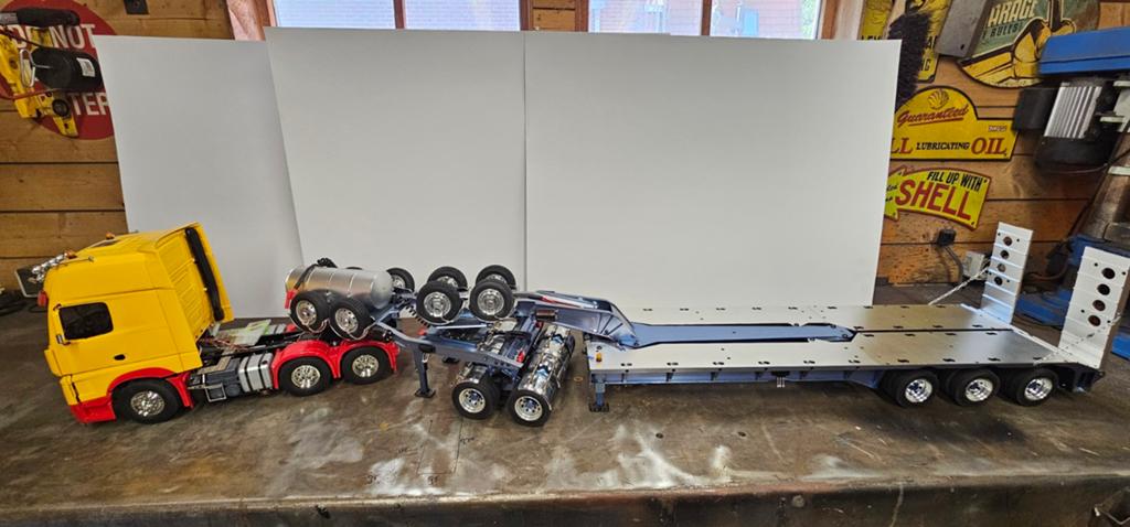 RC Truck Oplegger met Dieplader/dolly, Ophalen, Schaal 1:14, Overige typen, Zo goed als nieuw