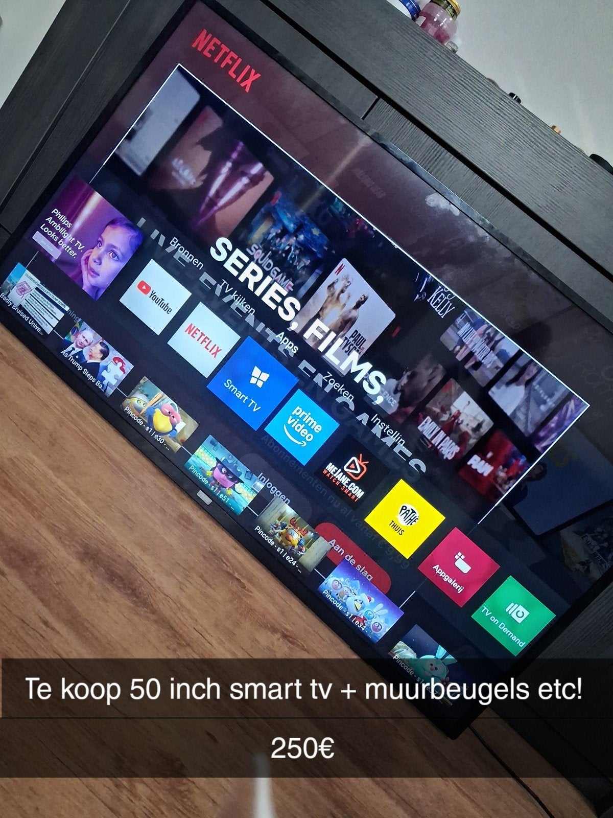 Philips Smart QLED TV 50 inch + Muurbeugel, Philips, Ophalen of Verzenden, 100 cm of meer, Smart TV