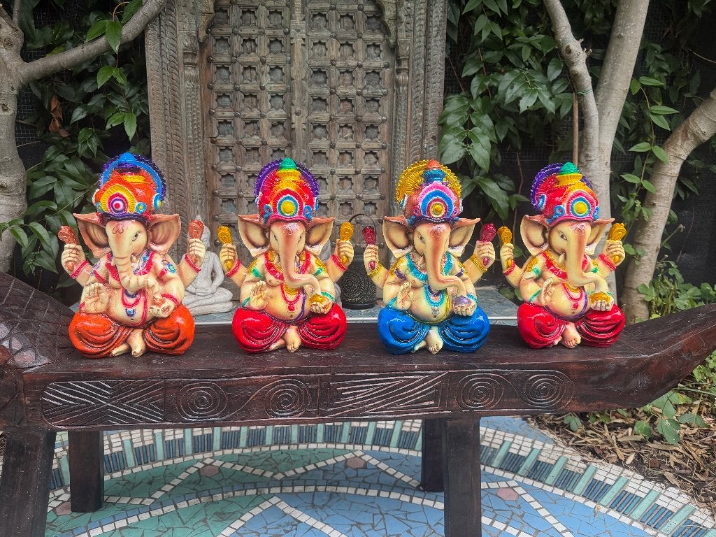 Ganesha beeld handbeschilderd boeddha zwaar Bali Indonesie, Massief, Nieuw, 33 cm, Ophalen of Verzenden