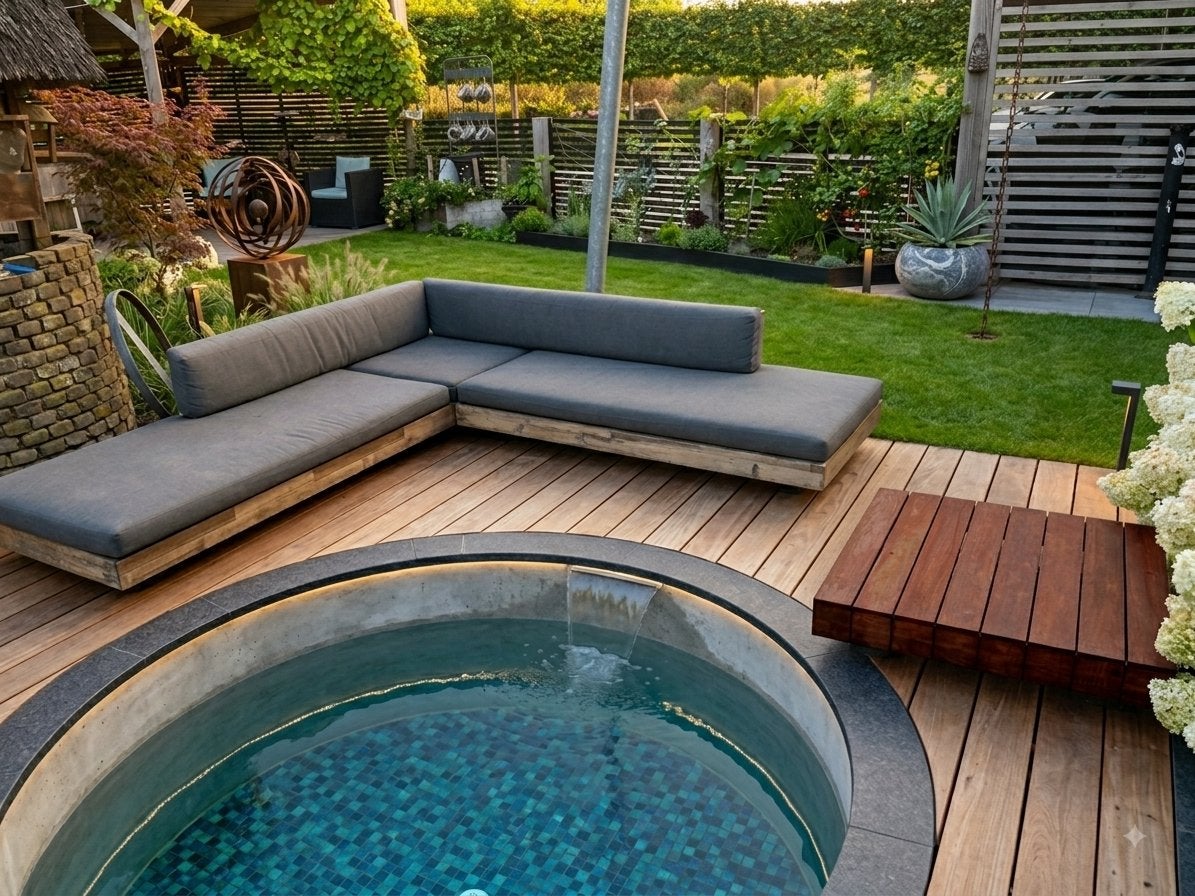 Luxe Tuinset Loungebank met Tafeltje, Tuin en Terras, Ophalen, Gebruikt, Meer dan 8 zitplaatsen, Loungeset