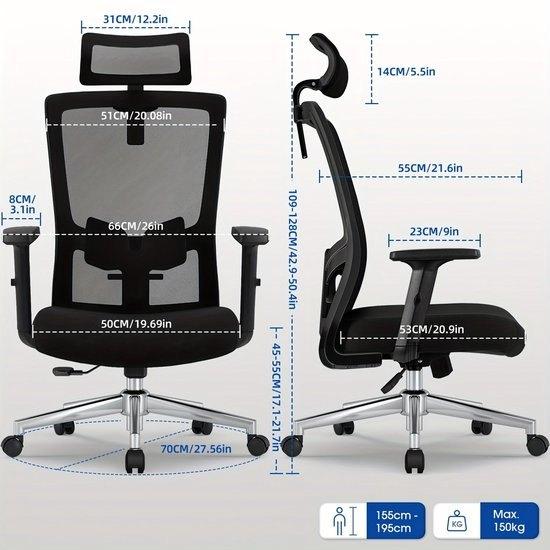 Ergonomische Bureaustoel – Bureaustoel Kantoor, Corvance B.V., Verzenden, Nieuw, Corvancebol@gmail.com