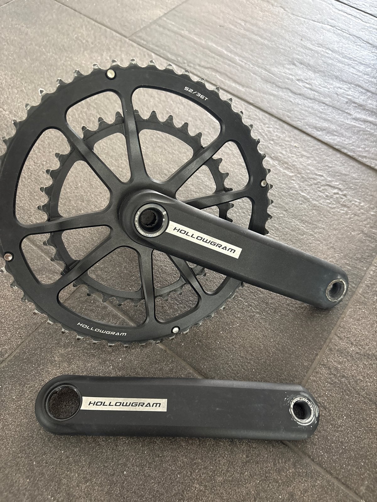 Hollowgram Crankstel met 52/36T Kettingbladen, Gebruikt, Aluminium, Racefiets, Ophalen
