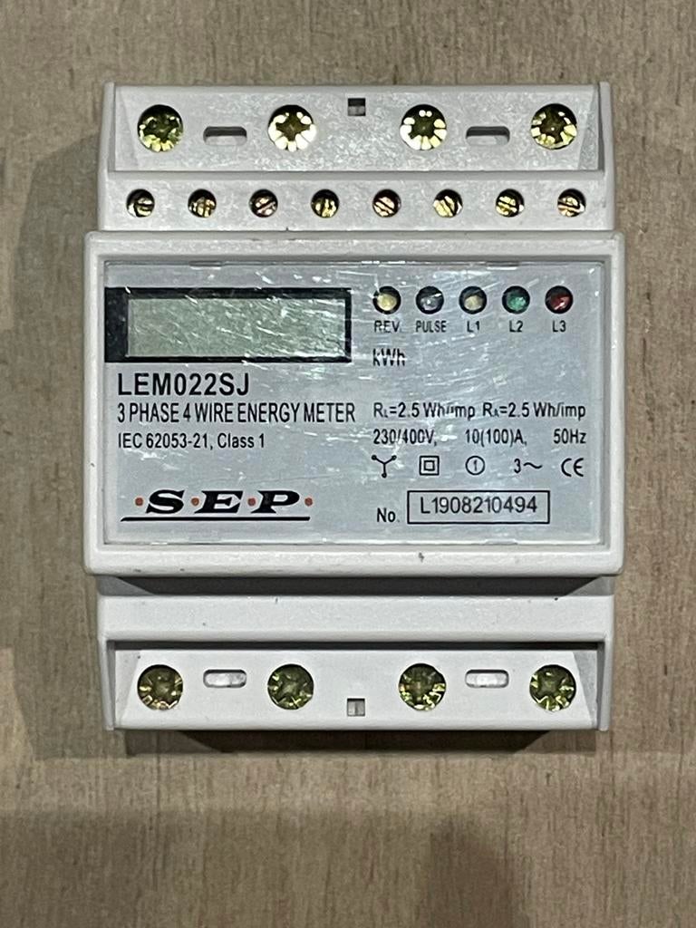 SEP 3 fase energiemeter kilowattuurmeter KWH meter, Ophalen of Verzenden, Gebruikt