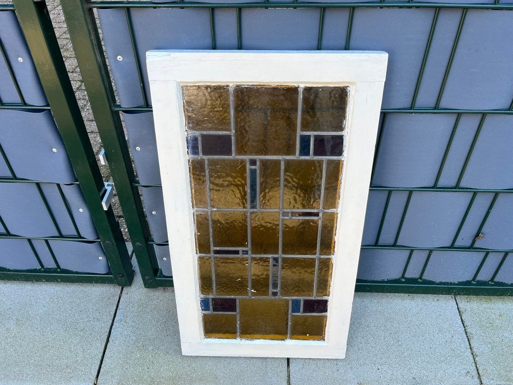 Glas in loodraam, Ophalen of Verzenden, Gebruikt, Hout