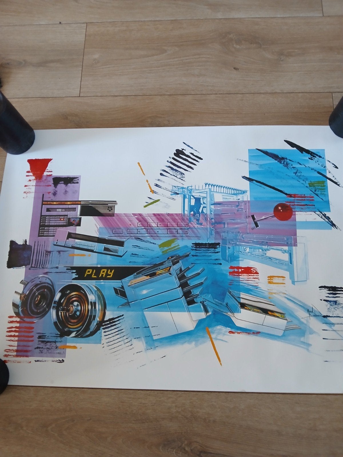 Marcel Bastiaans - Abstracte Kunstprint 'PLAY', Gebruikt, Rechthoekig Liggend, Ophalen of Verzenden, A1 t/m A3