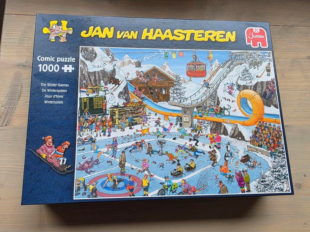Jan van Haasteren puzzel, De Winterspelen, Ophalen of Verzenden, 500 t/m 1500 stukjes, Zo goed als nieuw