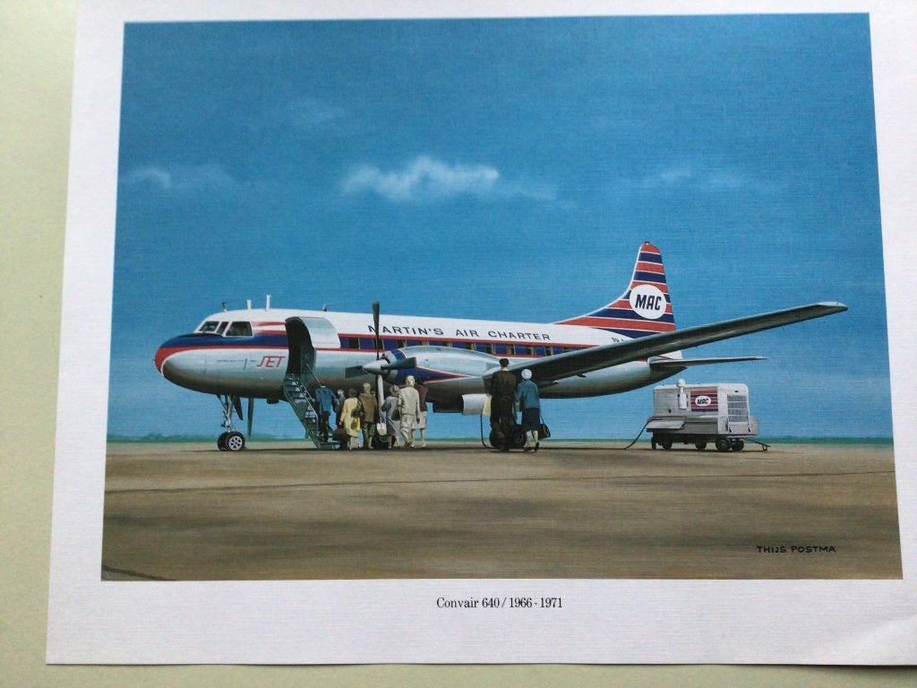 Gouaches Thijs Postma, Martinair, 1983., Verzamelen, Luchtvaart en Vliegtuigspotten, Ophalen, Nieuw, Kaart, Foto of Prent