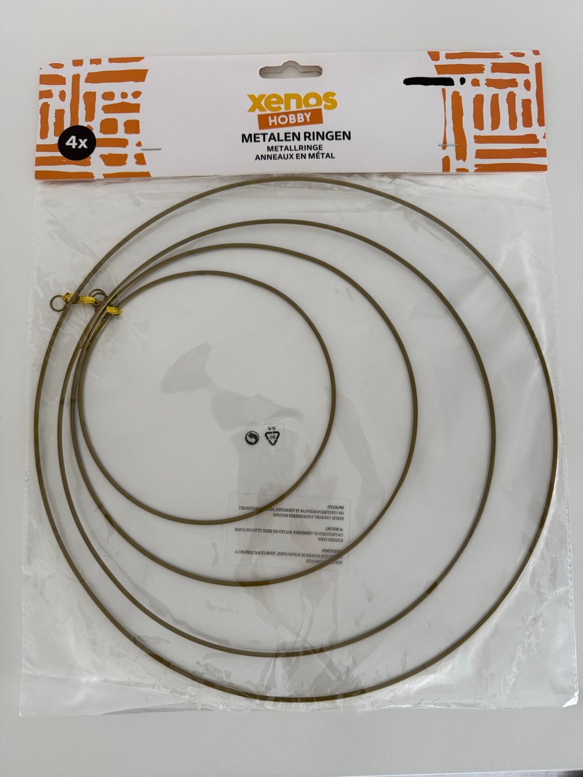 Xenos Hobby Metalen Ringen - 4 stuks, Hobby en Vrije tijd, Ophalen, Overige thema's, Nieuw, Metaal