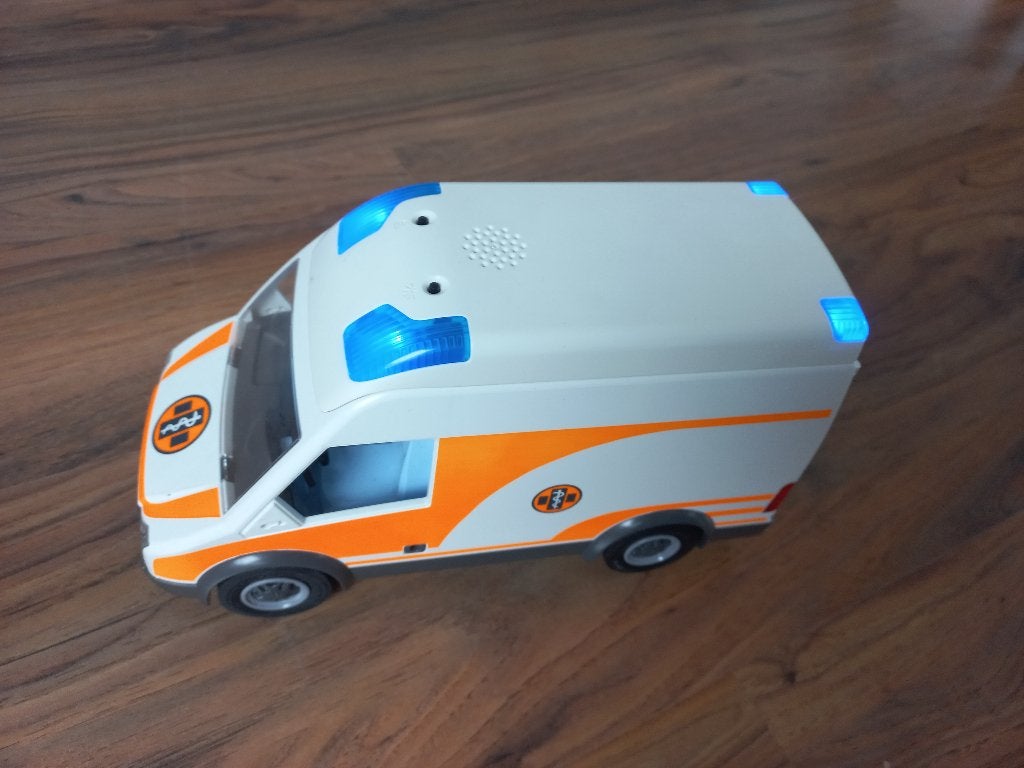 Playmobil 70049 Ambulance met licht en geluid + brancard, Gebruikt, Losse onderdelen, Voertuig, Ophalen of Verzenden
