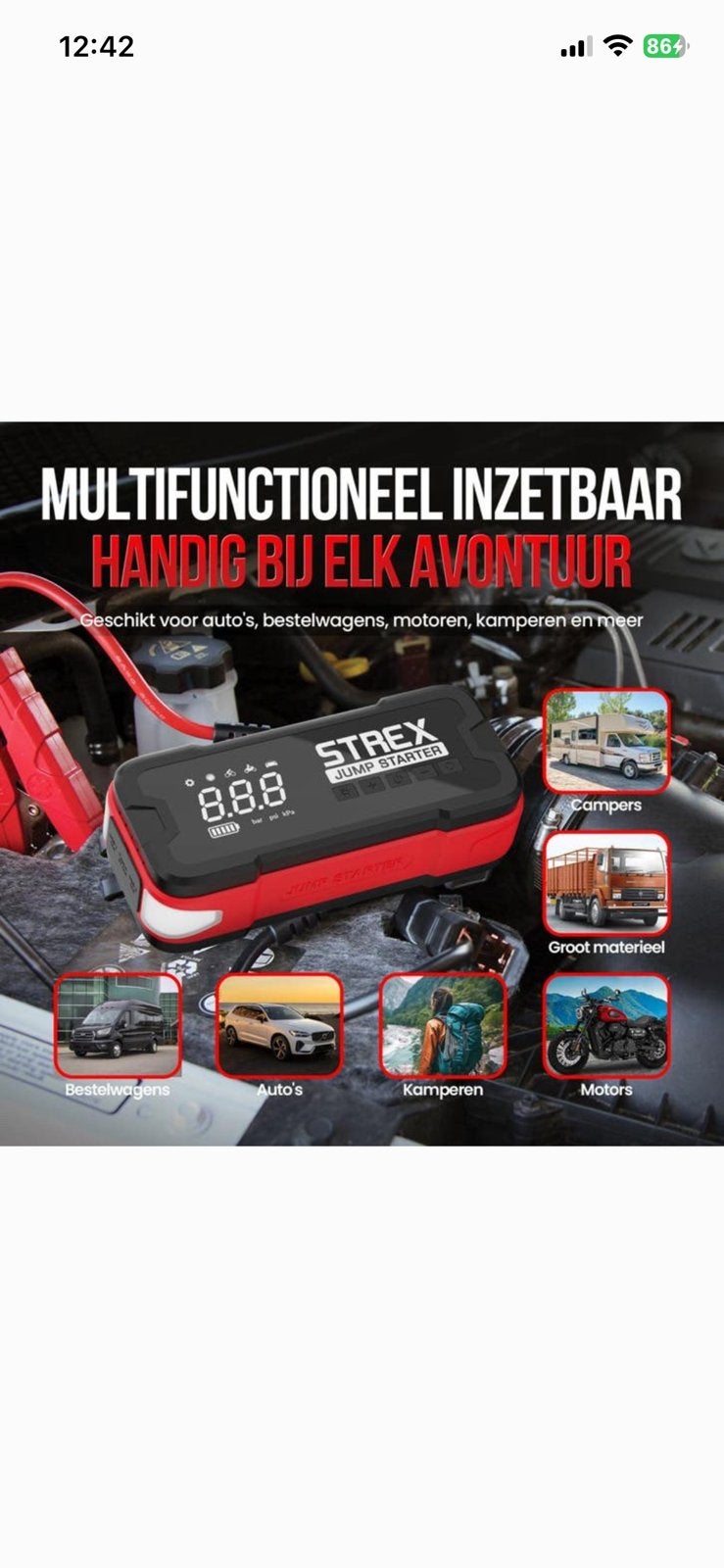 jumpstarter STREX (alles in 1), Nieuw