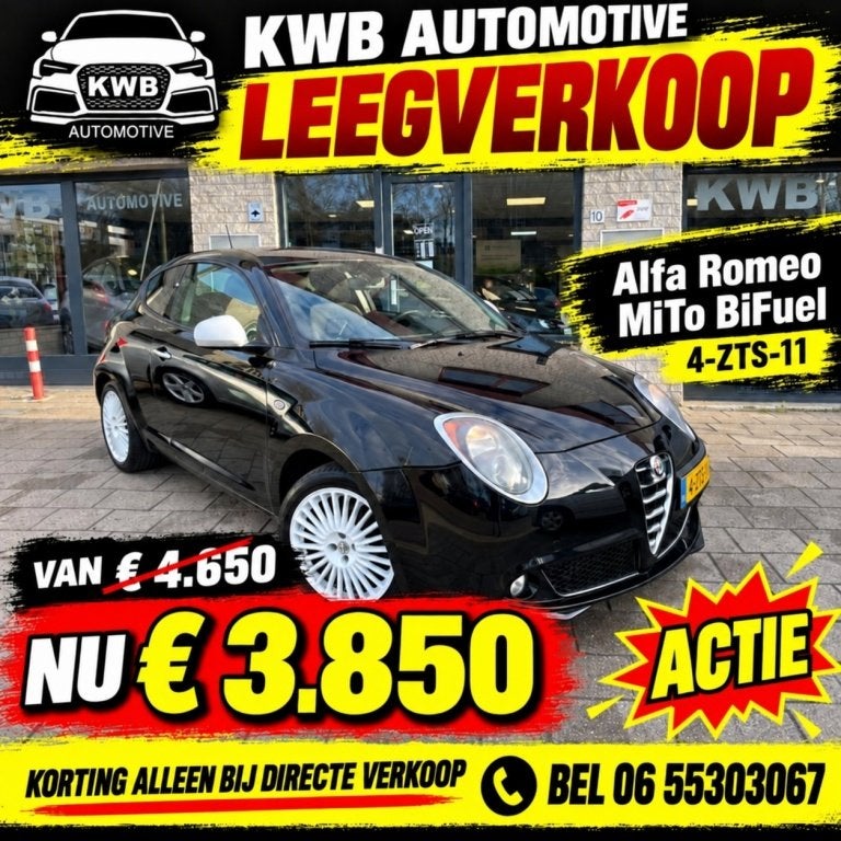 Alfa Romeo MiTo 1.4 T Junior BiFuel | Nieuwe Distributie | N, Auto's, Dealer onderhouden, Gebruikt, Euro 6, 4 cilinders