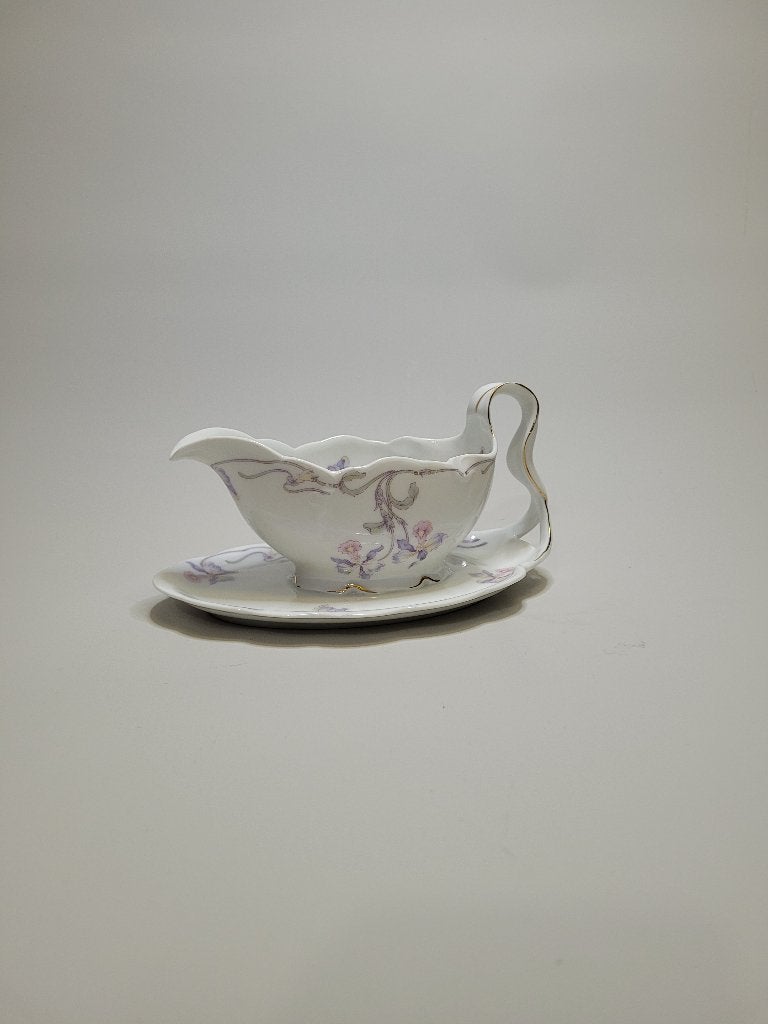Antieke Rosenthal sauskom of sauciere met vast onderbord, Ophalen of Verzenden