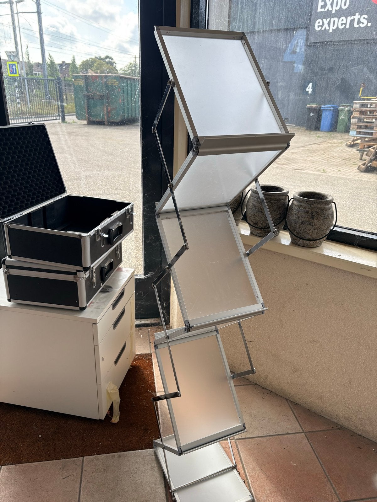 Aluminium opvouwbare folder-/brochurestandaard., Ophalen of Verzenden