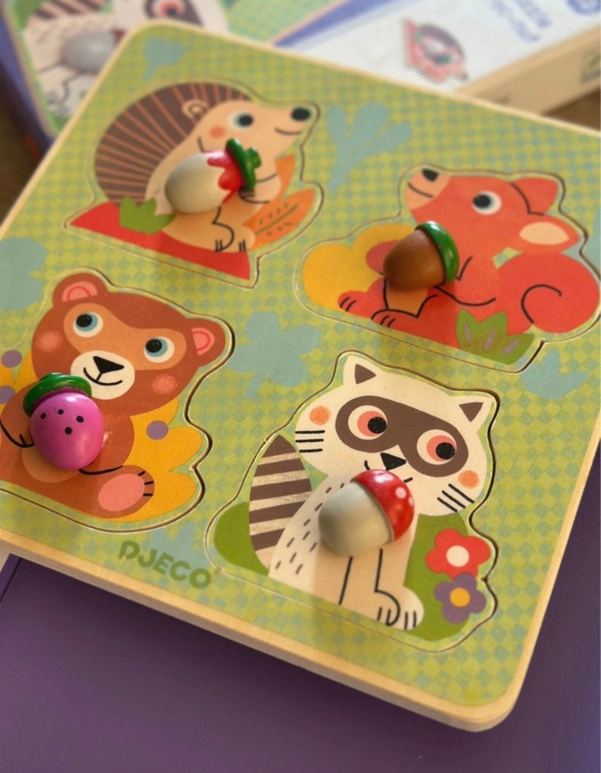 Djeco Croc-nut houten puzzel met knoppen, Ophalen of Verzenden, Zo goed als nieuw, Van hout, Minder dan 10 stukjes