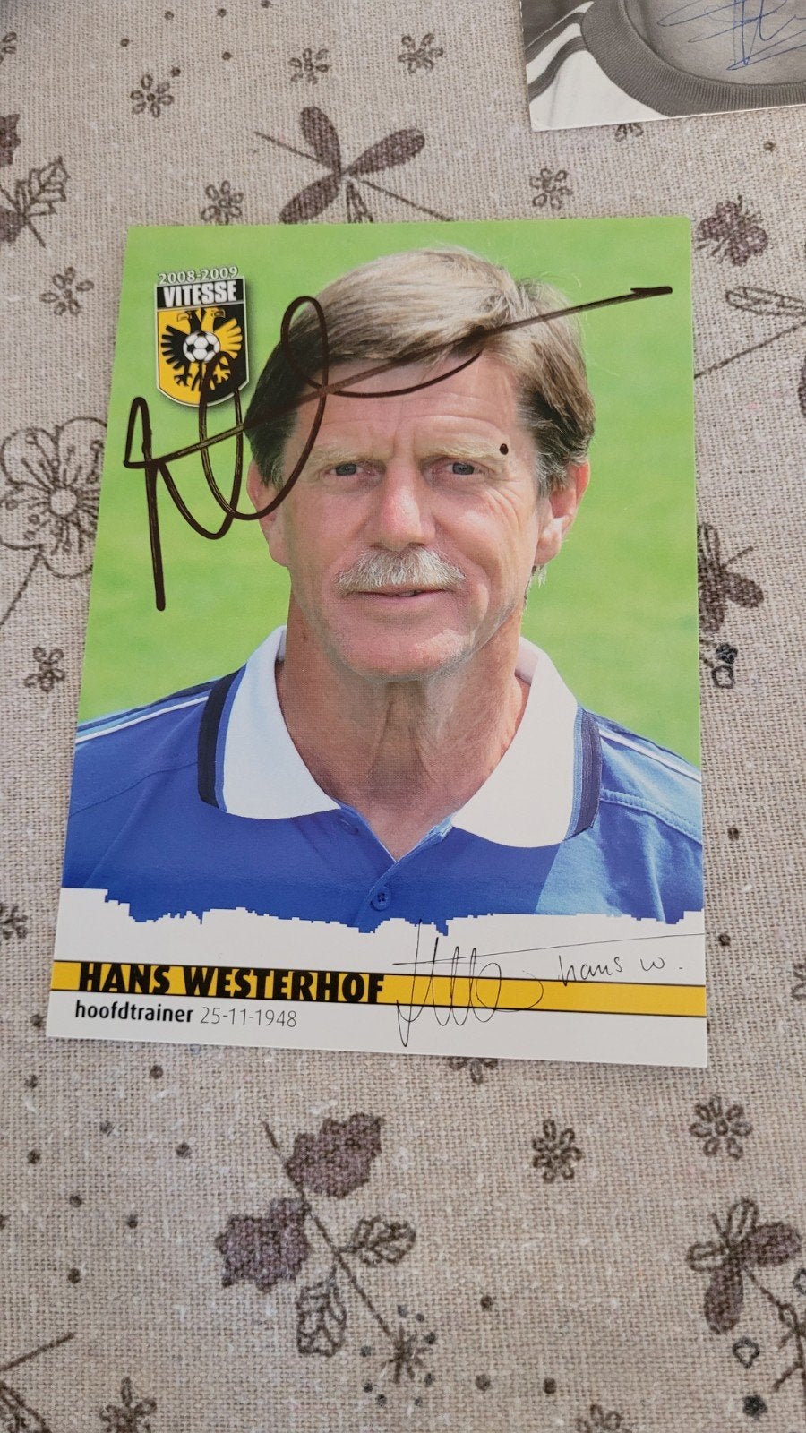 Hans Westerhof spelerskaart gesigneerd Vitesse PSV..., Ophalen of Verzenden, Zo goed als nieuw, Vitesse, Spelerskaart