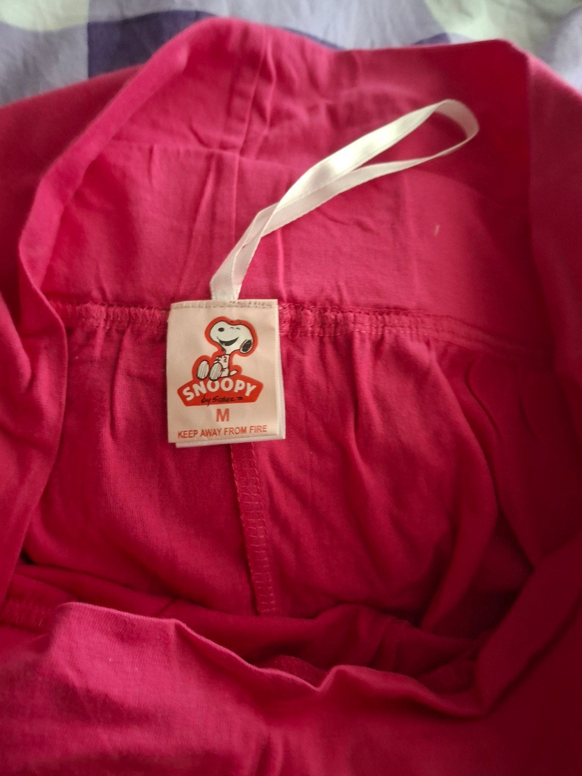 Oranje T-shirt met rits en roze broek, Kort, Oranje, Snoopy, Gedragen