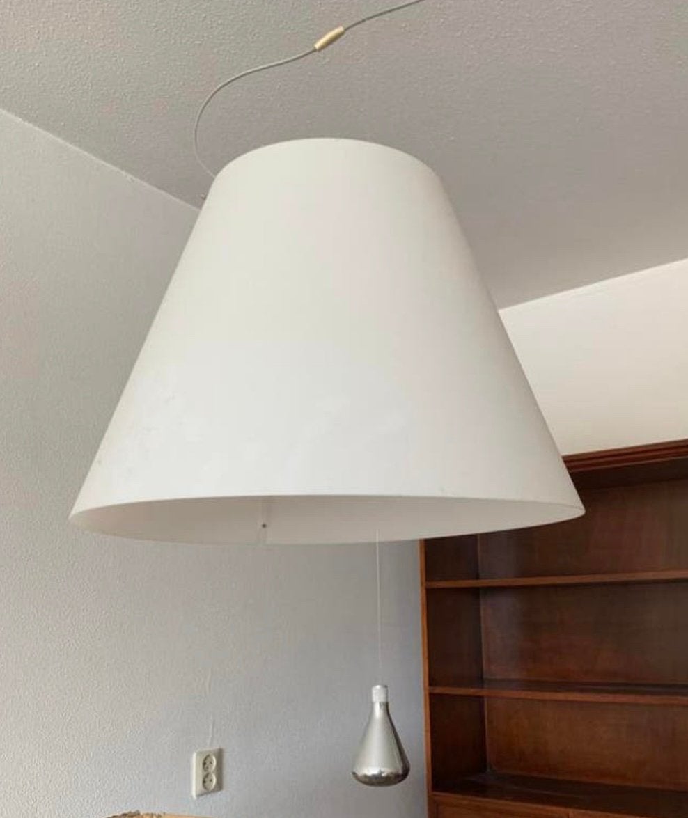 Luceplan Grande Costanza hanglamp met witte kap van polycarb, Verzenden