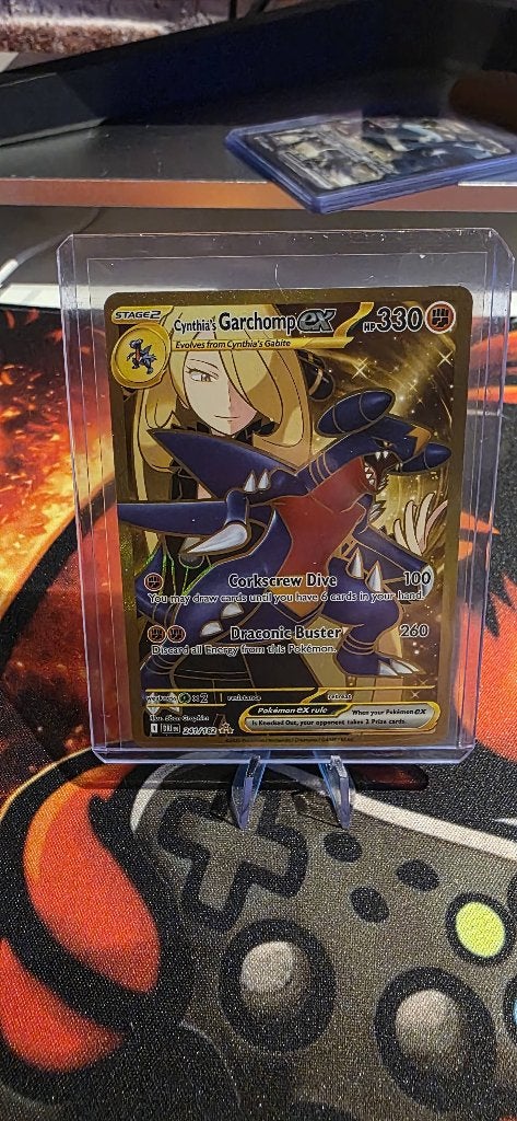 Cynthia's Garchomp ex Gold Secret Rare Pokémon Kaart, Verzenden, Zo goed als nieuw, Losse kaart, Foil