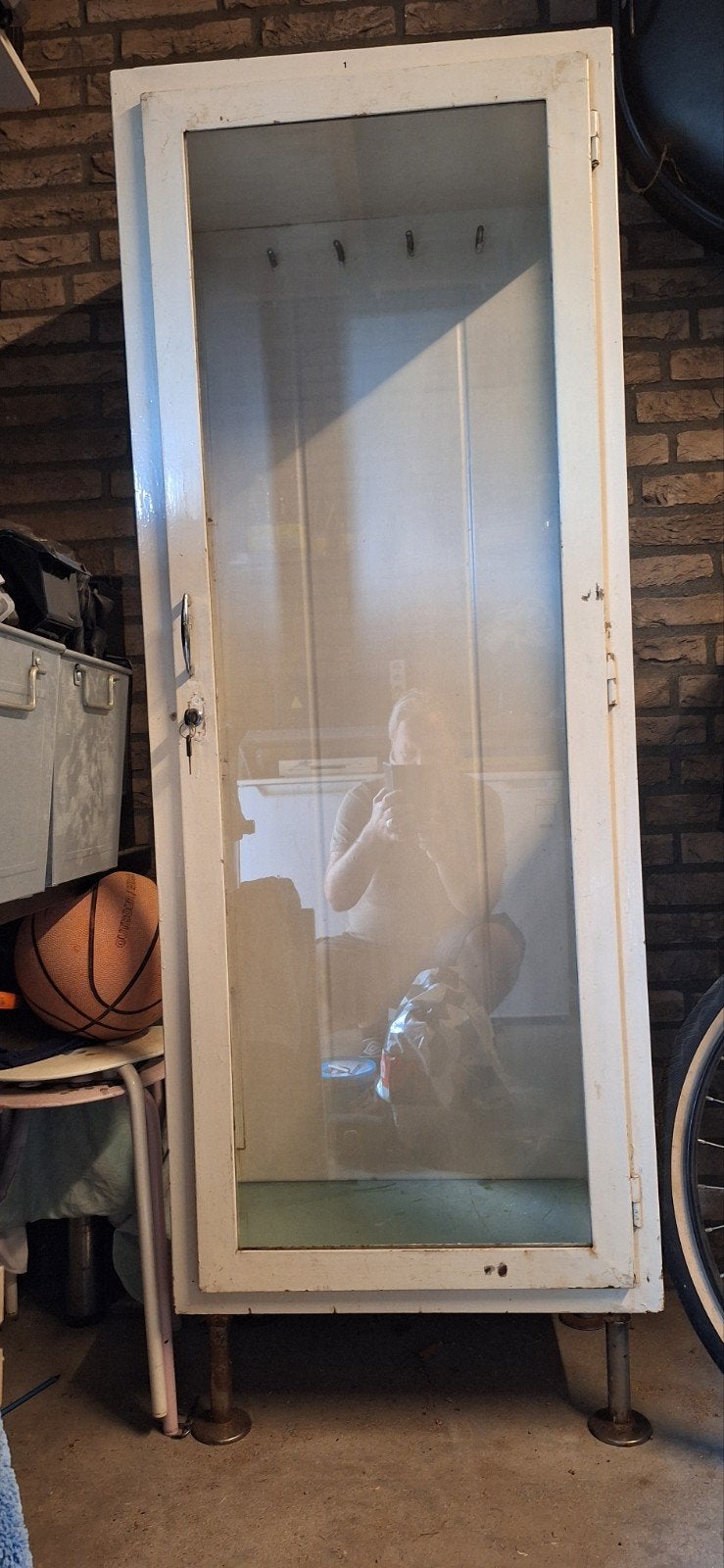 Vintage Medische Kast met Glazen Deur, Ophalen
