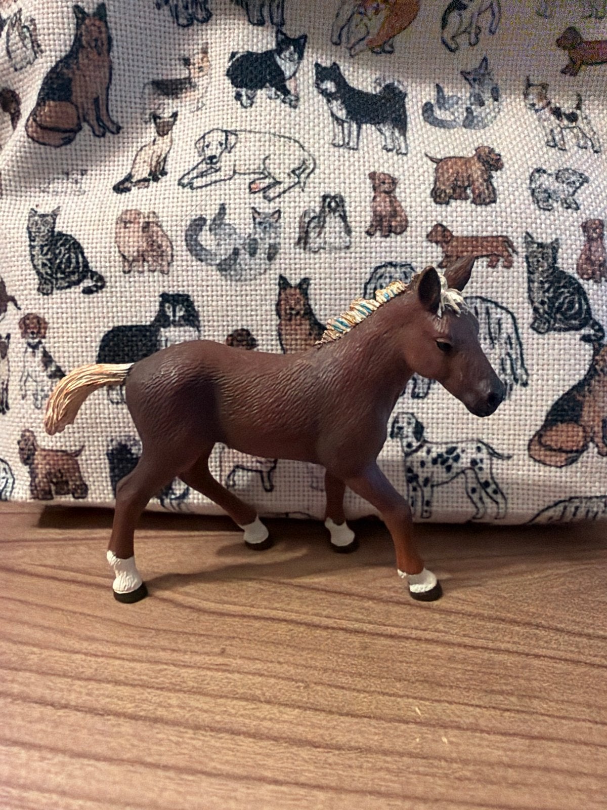 Schleich Veulen - Bruin met Gevlochten Manen, Ophalen of Verzenden, Zo goed als nieuw
