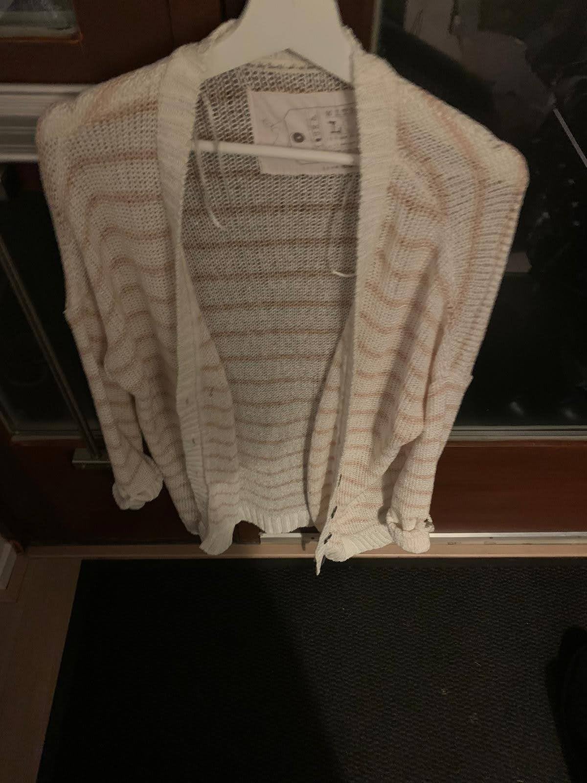 Einde zomer herfst vest ecru roze maat L, Ophalen of Verzenden, Zo goed als nieuw, Maat 38/40 (M), Roze