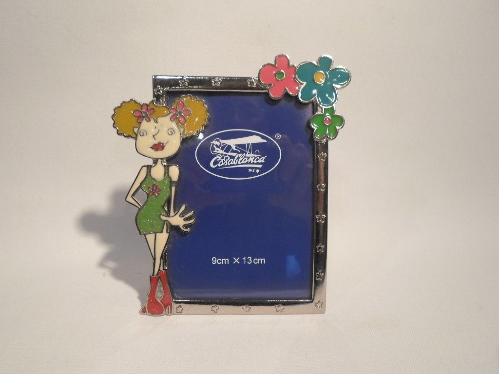 Fotolijstje Meisje Bloemen Metaal, Audio, Tv en Foto, Fotografie | Fotolijsten, Nieuw, Standaard fotolijst, Metaal, Met glas, Sierrand