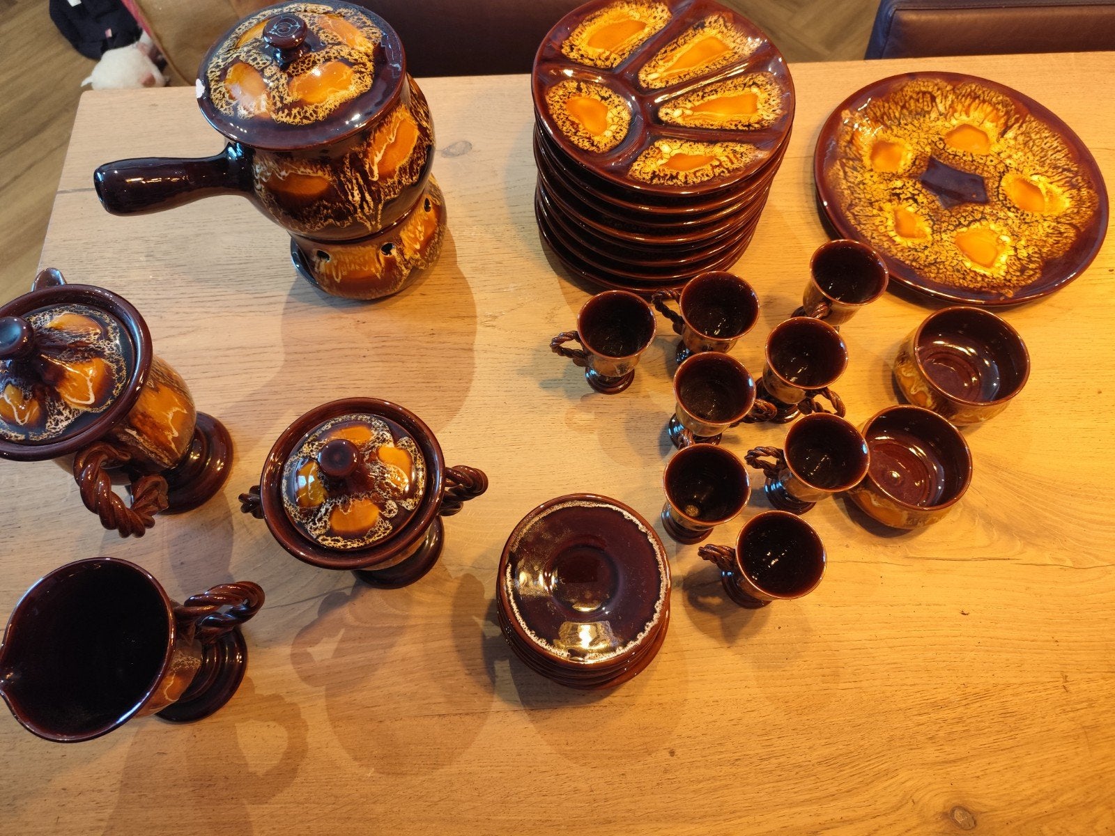 Vintage Vallauris servies voor 8 personen, Ophalen of Verzenden