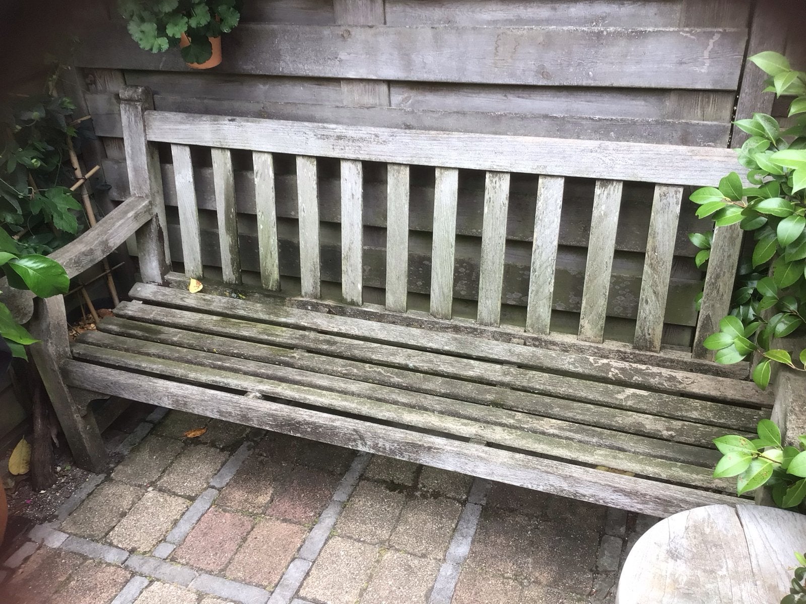 Robuuste houten tuinbank - Gebruikt, Ophalen, Zo goed als nieuw, Hout