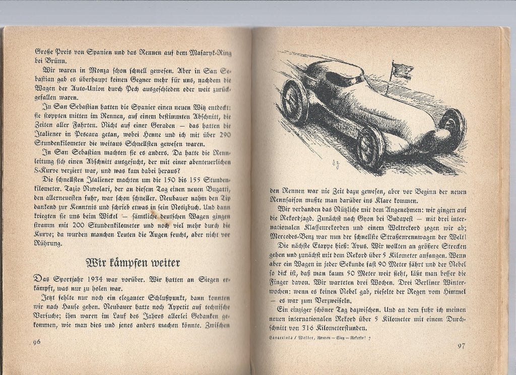 Rennen- Sieg- Rekorde ! Rudolf Caracciola Oskar Weller 1943, Verzamelen, Ophalen of Verzenden, Auto's