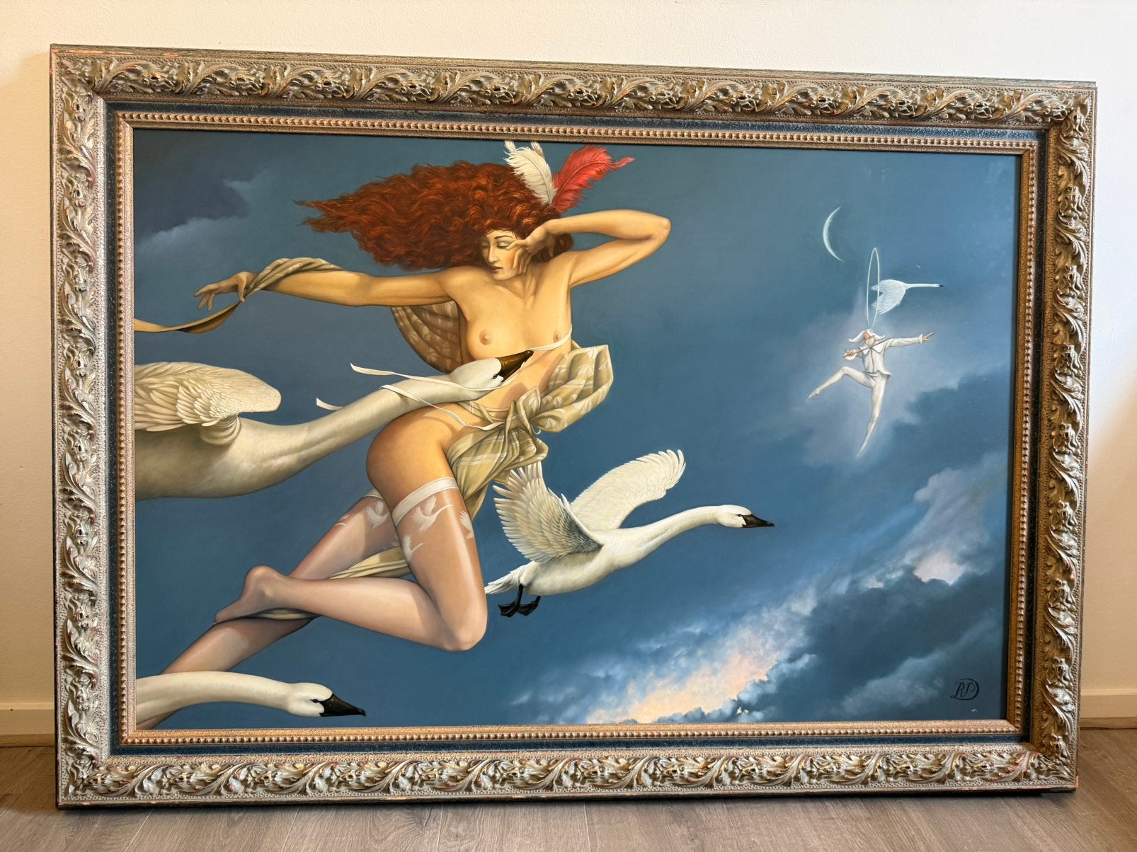 Night flight reproduction of Michael Parkes., Ophalen, Surrealisme, Overige onderwerpen, Gesigneerd