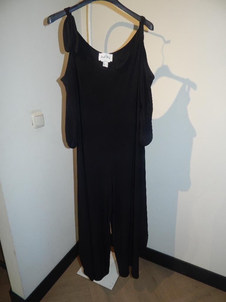 Joseph Ribkoff zwarte jumpsuit stretch stof strikken band 40