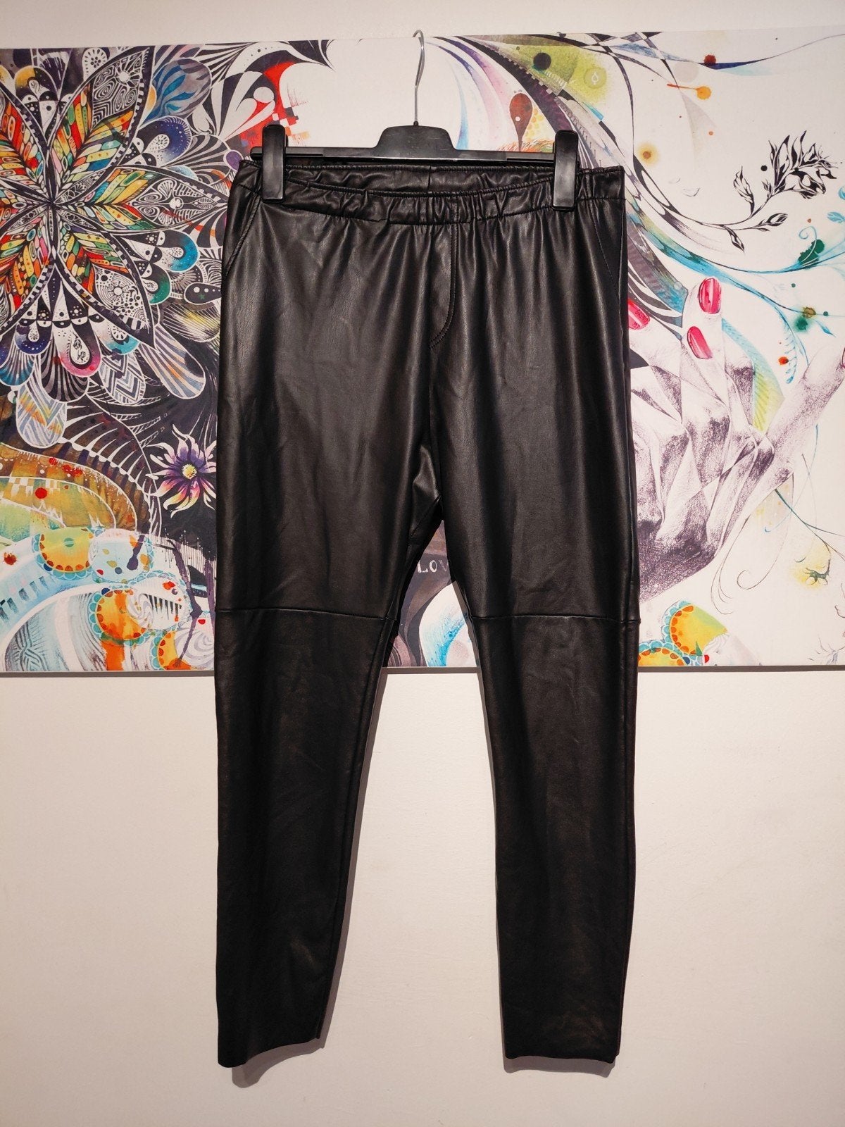 Penn&Ink N.Y. Lederlook Broek Maat XL, Zwart, Maat 46/48 (XL) of groter, Ophalen of Verzenden, Zo goed als nieuw