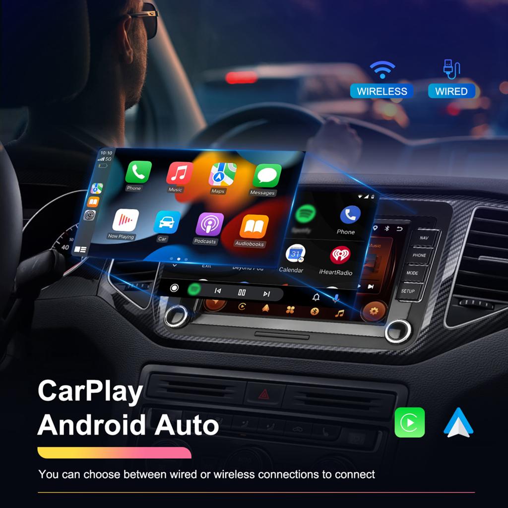 Vw seat skoda carplay android auto usb Bluetooth Golf Polo, Ophalen of Verzenden, Nieuw