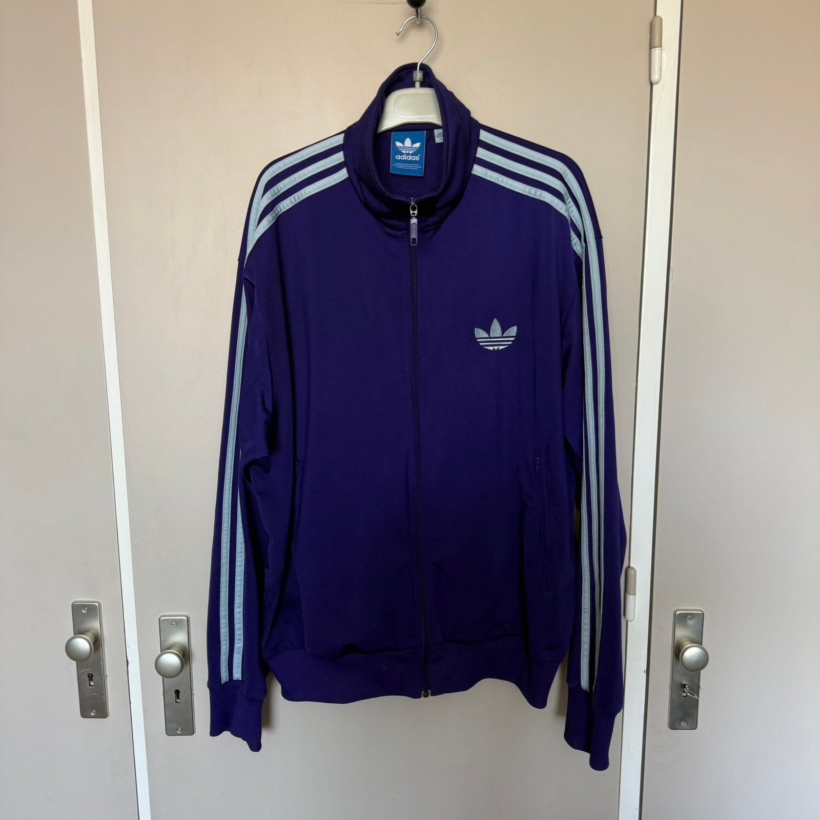 adidas Firebird OG Trainingsjack TT Paars - L, Maat 52/54 (L), Verzenden, Paars, Zo goed als nieuw