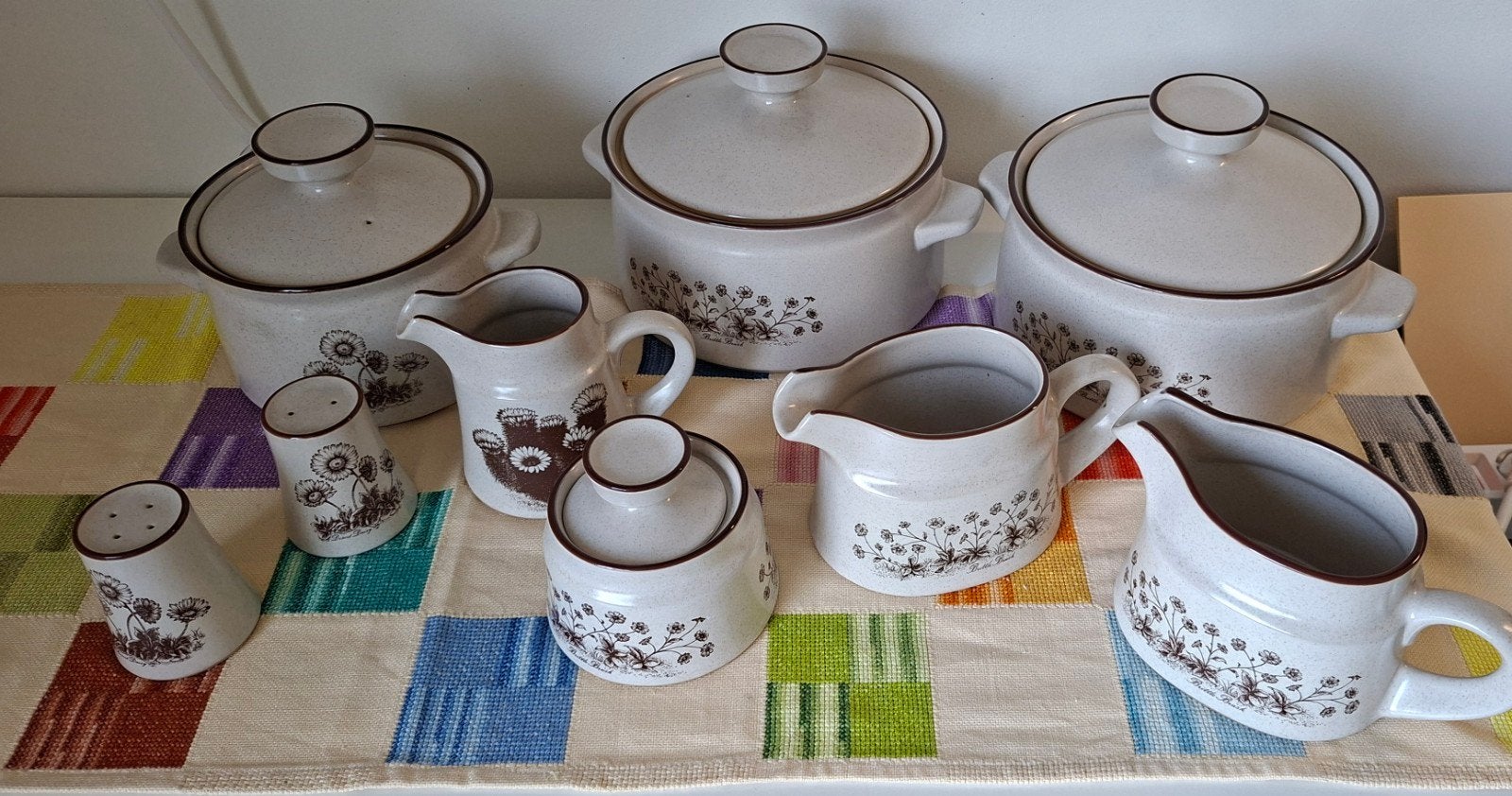 Noritake Stoneware 8341 Dessert Flowers Servies - Vintage, Ophalen of Verzenden, Zo goed als nieuw, Overige stijlen, Aardewerk