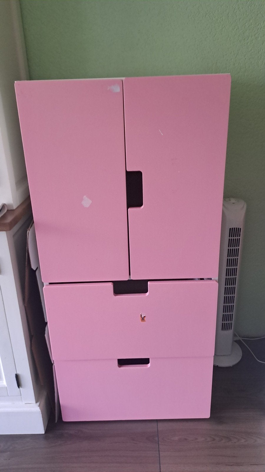 IKEA STUVA kast/opbergkast – wit met roze fronten, Ophalen, Gebruikt, Minder dan 75 cm, 50 tot 70 cm