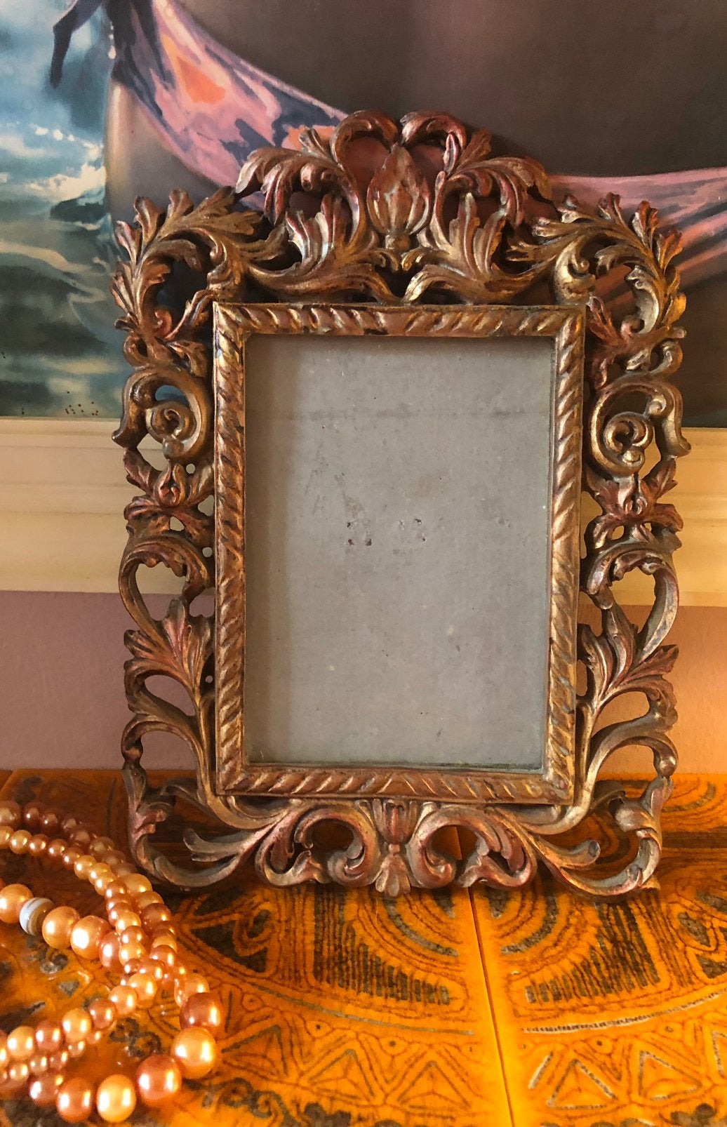 Barok bohemian houten fotolijst 21x15 cm, Ophalen of Verzenden, Zo goed als nieuw, Hout, Fotolijst