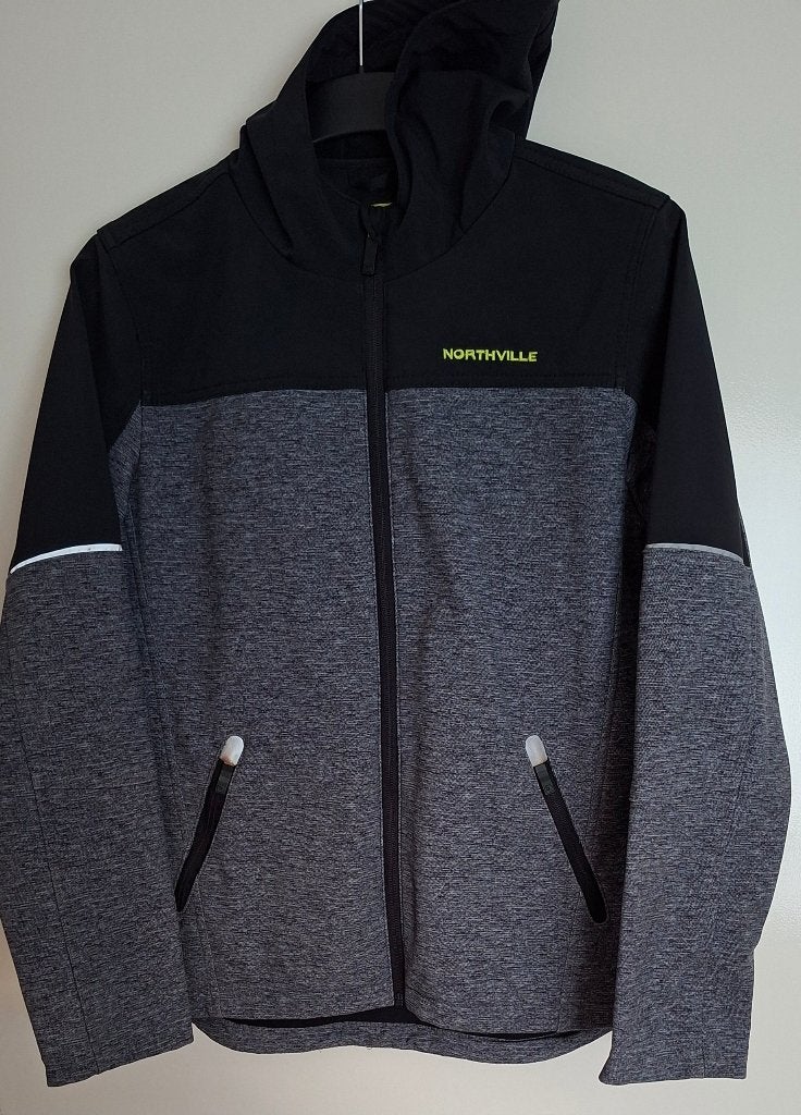 Softshell jas, mt 170, grijs, zwart, C&A, Ophalen of Verzenden, Zo goed als nieuw, Jongen