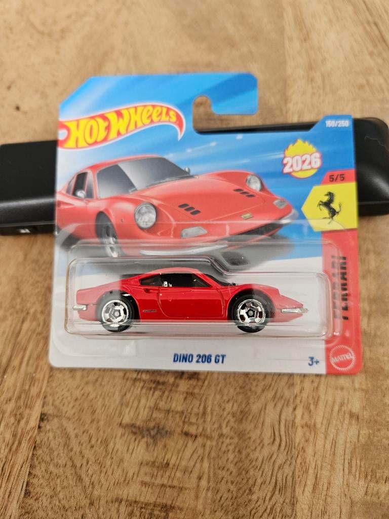 Hotwheels Ferrari Dino 206 GT nieuw, Hobby en Vrije tijd, Modelauto's | Overige schalen, Ophalen of Verzenden, Nieuw, Auto