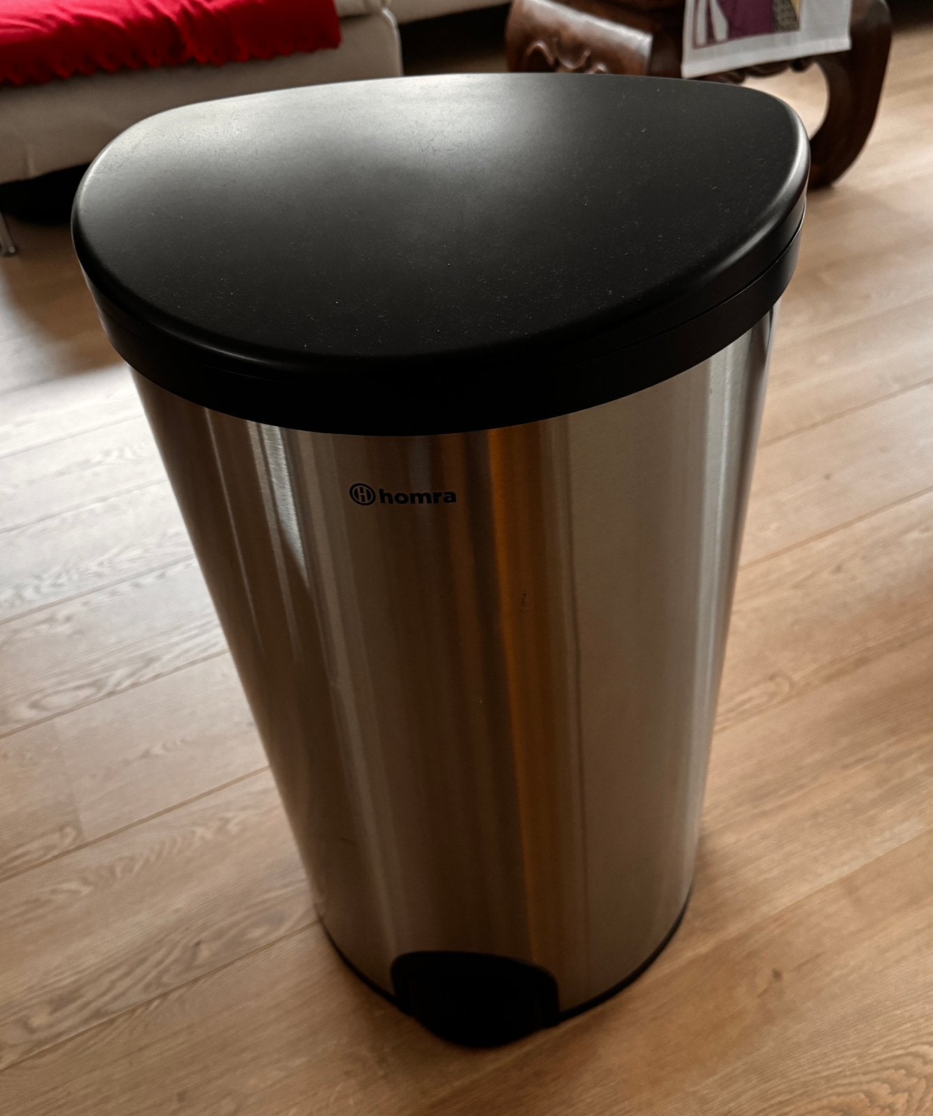 Homra edelstaal prullebak, als nieuw, met sensor, Huis en Inrichting, Woonaccessoires | Prullenbakken, 40 liter of meer, Ophalen