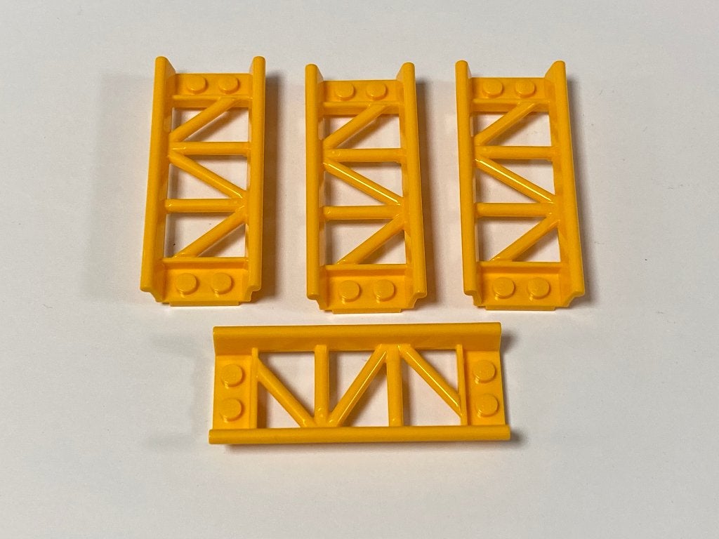Partij 4x nieuwe Lego rechte rails 8L in diverse kleuren