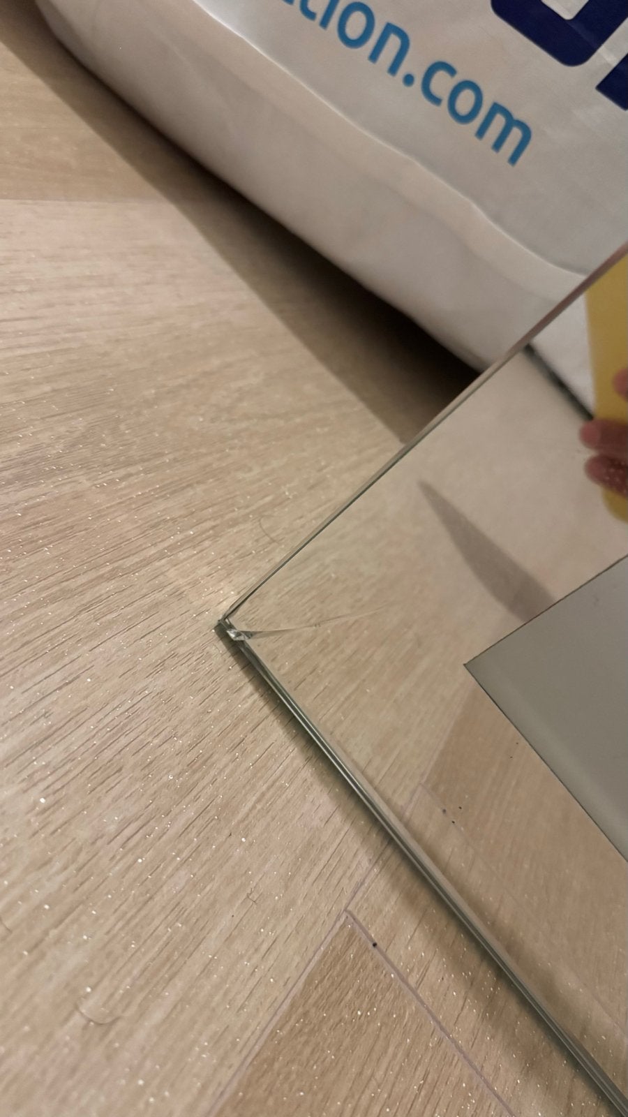 Rechthoekige spiegel (133x58 cm) met kleine barst, Huis en Inrichting, Woonaccessoires | Spiegels, Ophalen, Gebruikt, 100 tot 150 cm