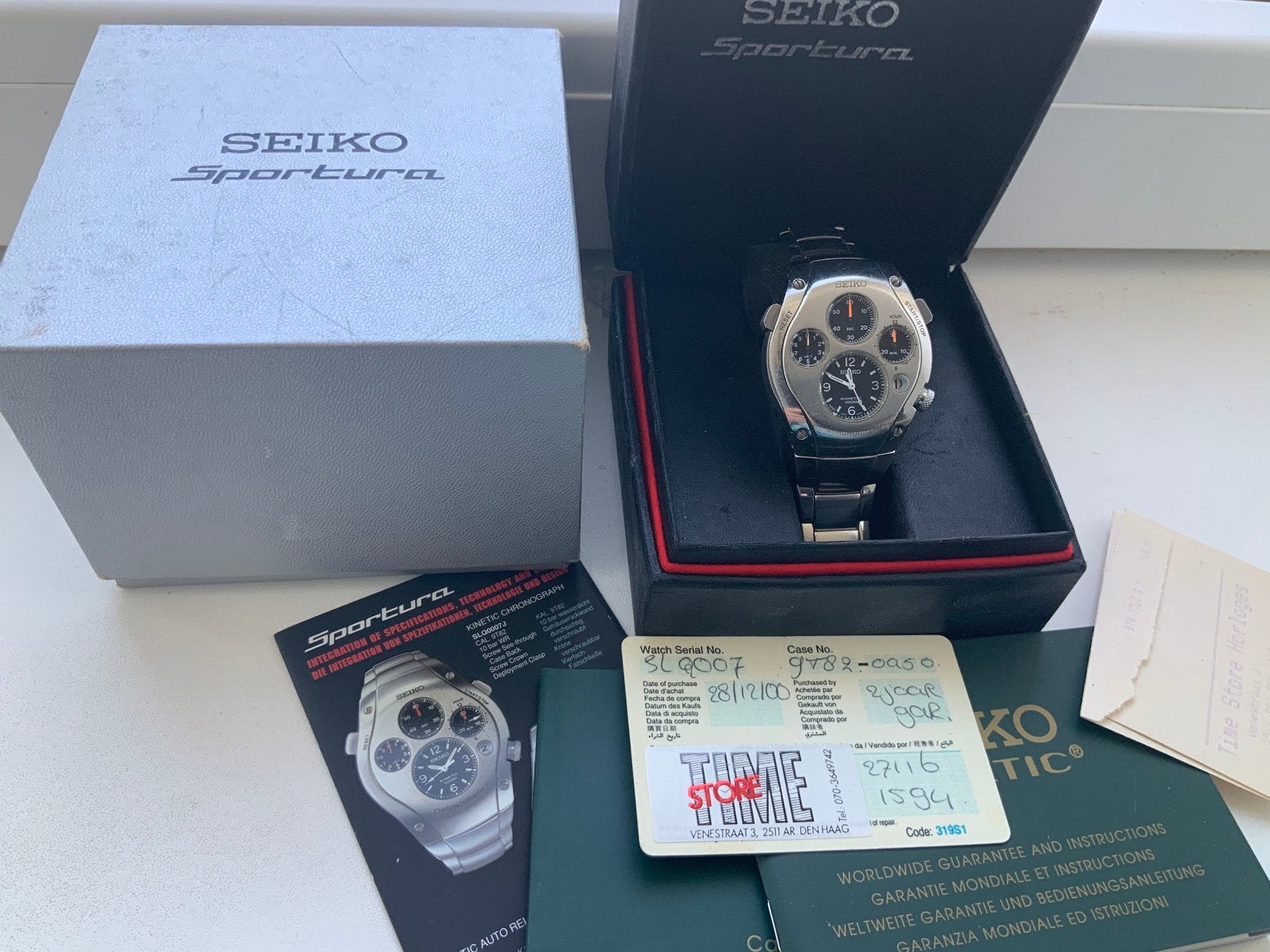 Seiko Sportura, Ophalen, Zo goed als nieuw, Staal, Seiko