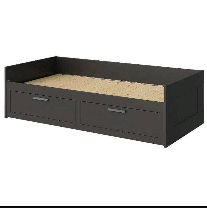 Brimnes bedbank van Ikea 80x200 uitschuifbaar naar 2 persoon, Huis en Inrichting, 90 cm, Eenpersoons, Zwart, Ophalen of Verzenden