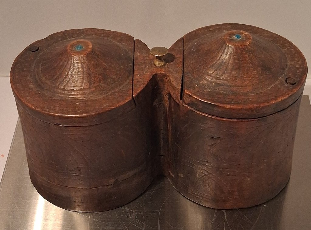 Swedish Allmoge Knäppask Double Spice Snuff Box snuifdoos, Doos, Ophalen of Verzenden, Meerkleurig, Overige herkomsten