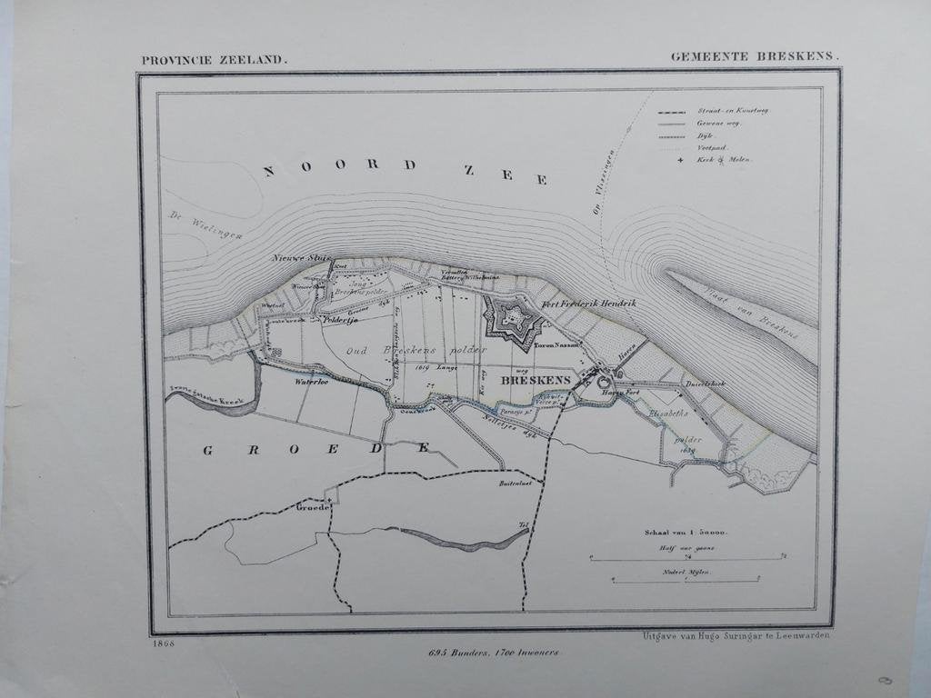 8 / Breskens Fort Frederik Hendrik Nieuwe Sluis van J Kuyper, Ophalen of Verzenden